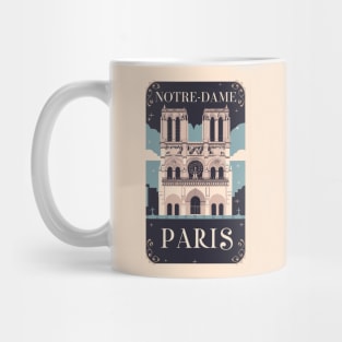 A Vintage Travel Art of the Notre-Dame Cathedral in Paris - France Mug